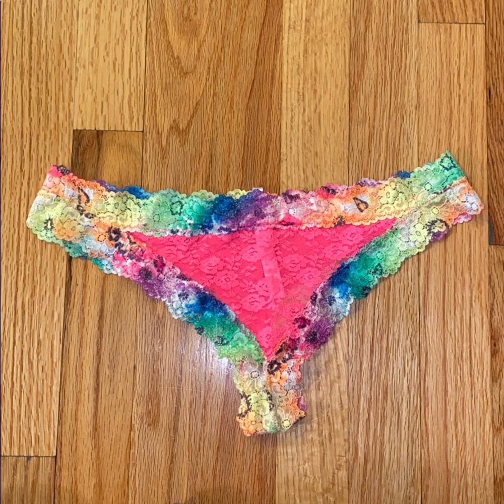 pink lace thong